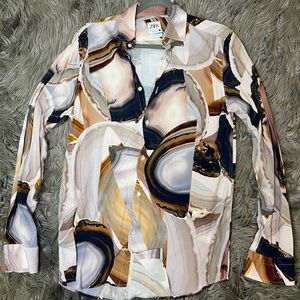 Zara Marble Button Up Small